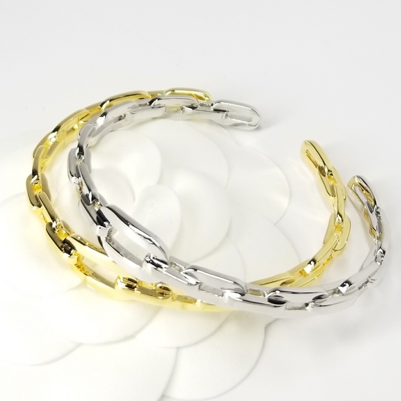 NEW Chain Links Open Cuff Bracelet Bangle - Picture 3 of 13